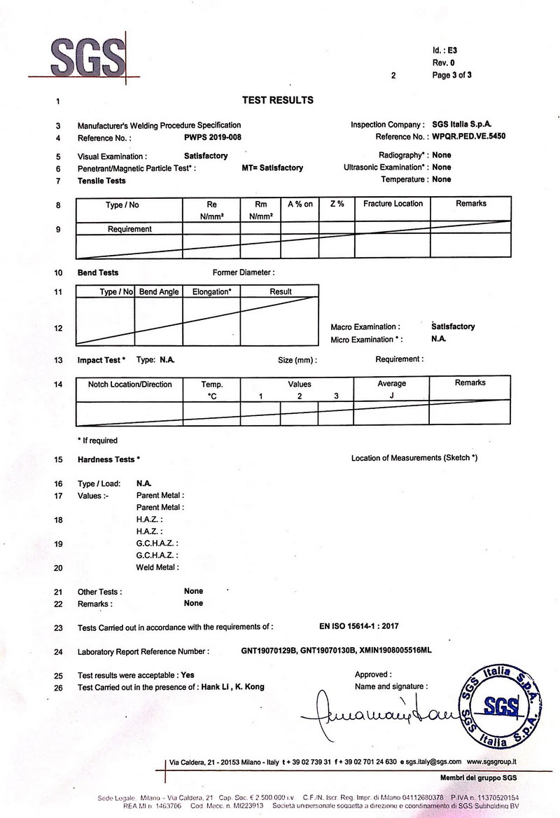 SGS WPQR 焊接工艺2认证 3